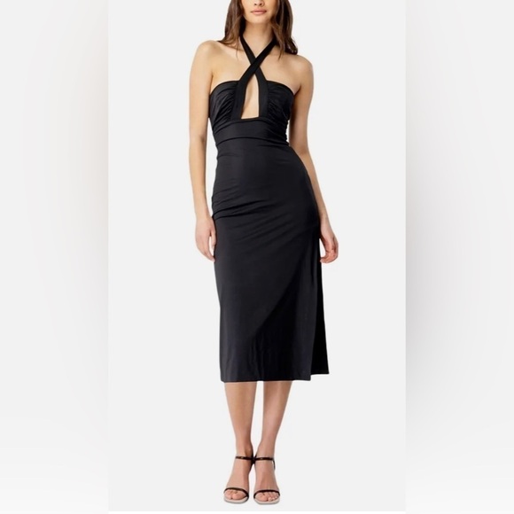 NWOT Bardot Guilia Tie-Neck Halter Dress Size L - Picture 1 of 7